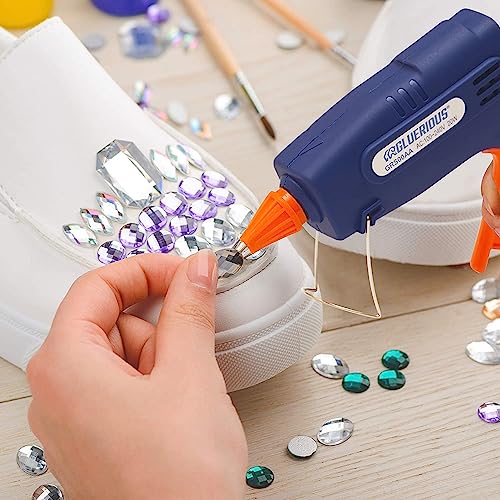 Gluerious Mini Hot Glue Gun with 30 Glue Sticks for Crafts School & Christmas DIY Arts Home Quick Repairs, 20W, Blue