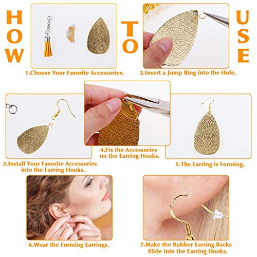 Hypoallergenic Earring Hooks, Thrilez 600Pcs Earring Making Kit with Jump Rings and Clear Rubber Earring Backs for DIY Jewelry Making (Silver and Gold)