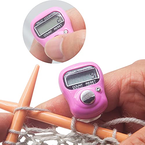 LAMXD Knit Counter Knitting Crochet Stitch Marker Row Counter,Finger Digital Counter,Stitch counters for Crocheting,Finger Counter with 20pcs Stitch Marker(Random Color)