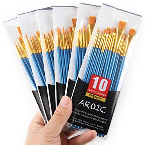 Paint Brush Set, Nylon Hair Brushes for Acrylic Oil Watercolor Painting Artist Professional Painting Kits (8 Packs of 80PCS)