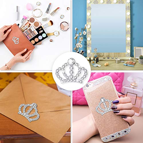 Crystal Rhinestone Crown Embellishments Rhinestone Embellishments Flatback Crystal Accessory for DIY Crafts Jewelry Making Phone Back Shell Wedding Decoration and Present Decoration(48 Pieces)