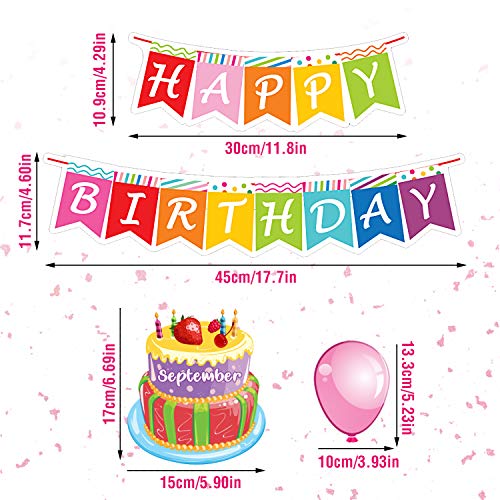 20 Pieces Happy Birthday Bulletin Board Set Birthday Wall Classroom Decoration Cutouts for Calendars Bulletin Boards Classrooms (Bright Style)