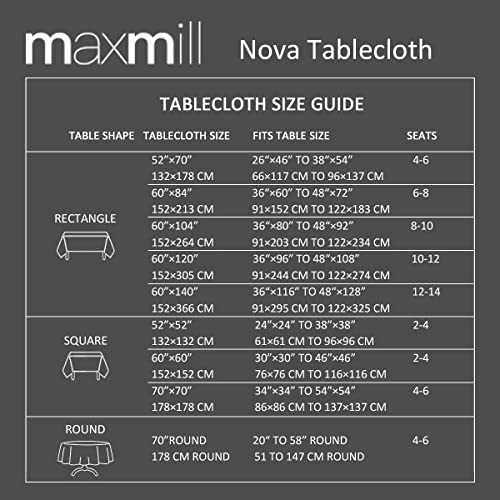 maxmill Rectangle Textured Tablecloth Waterproof Spillproof Wrinkle Free Table Cloth, Kitchen Dinning Tabletop Thanksgiving Decoration, Table Cover for Outdoor and Indoor, 52 x 70 Inch, Rust