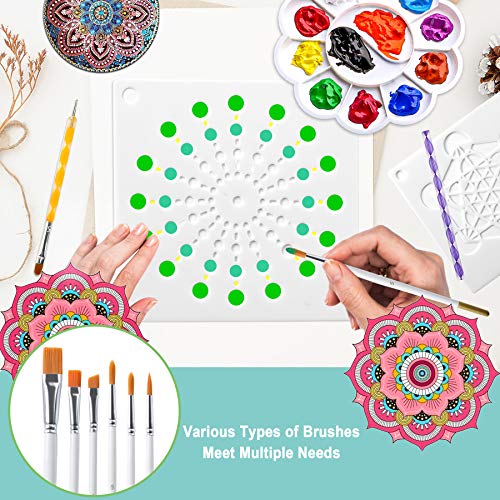 Mandala Dotting Tools,Augshy 58PCS Dot Painting Tools Set Rock Painting Supplies with a Blue Zipper Waterproof Storage Bag for Painting Rocks