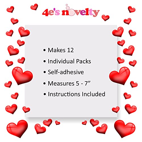 4E's Novelty Valentines Monster Craft Ornament (12 Pack) Foam Valentines Day Crafts for Kids Classroom DIY Activity Bulk - Individually Wrapped