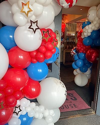 Kelfara Red White and Blue Balloons 60Pcs 12inch Latex Balloon with Confetti Balloon for Independence Day Veterans Memorial Patriotic 4th of July Anniversary Birthday Party Decoration