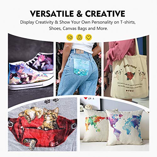 Magicfly Permanent Soft Fabric Paint Set for Clothes 14 Colors 60ML Textile T-shirt Paints, No Heating Needed & Washable Fabric Paints for Crafts, Canvas, T-Shirts, Jeans, Bags, with 3 Brushes