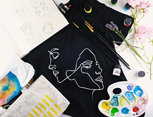 Mont Marte Permanent Fabric Paint Set 8 x 20ml Vivid Colours for Textile, Fabric, T-Shirt, Canvas, Wood, Ceramic, Glass