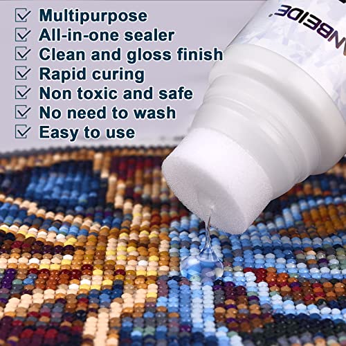 LANBEIDE Diamond Painting Sealer 120ML, 5D Diamond Painting Glue Permanent Hold & Shine Effect Sealer for Diamond Painting and Puzzle Glue (4 OZ)