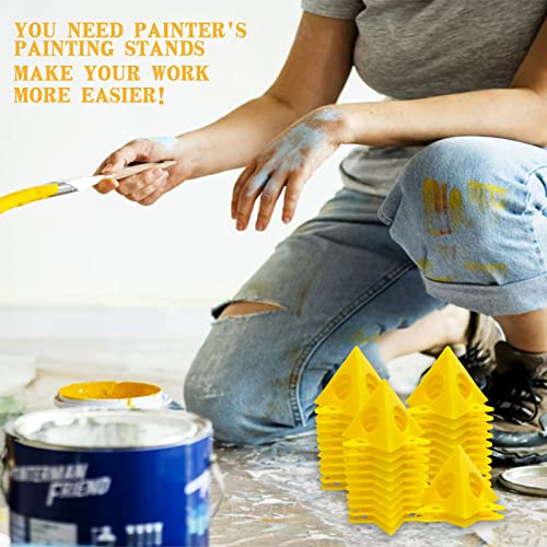 KATA 32pcs Pyramid Stands Painter's Painting Stands,Mini Cone Paint Stands for Canvas and Door Risers Support,Cabinet Paint Pouring