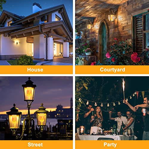 CPPSLEE LED Flame Light Bulbs, 4 Modes Fire Light Bulbs, E26 Base Flame Bulb, Halloween Decorations Outdoor Indoor Home, Halloween Lights Bulbs (Yellow, 2 Pack)