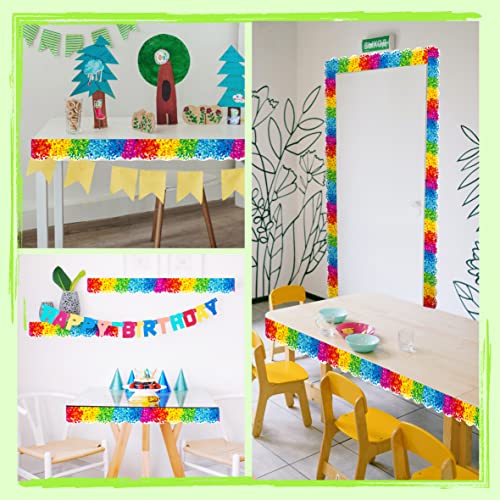 60 Feet Bulletin Board Borders, Confetti Scalloped Rolled Border Trim for School, Classroom & Offices