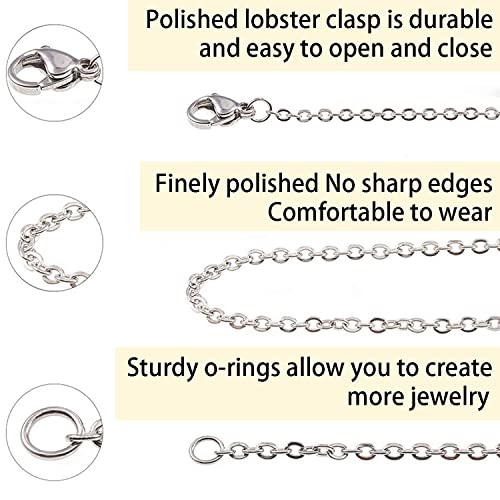Jishi Chains Jewelry Making Supplies, 60ft Cable Link Chains for Making Jewelry Necklace Earring Bracelet Findings DIY Craft Kit for Adults, 6-Color 2mm Gold Silver Copper Plated Metal Link Rolls Bulk