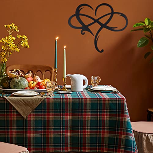 Infinity Heart Metal Wall Decor, Unique Infinity Heart Wall Decor Love Sign Plaque Steel Art Geometric Bedroom Ornaments Cut Out for Home Wedding Decor Hanging Family Living Room (Black, 11.4x13.7inch)