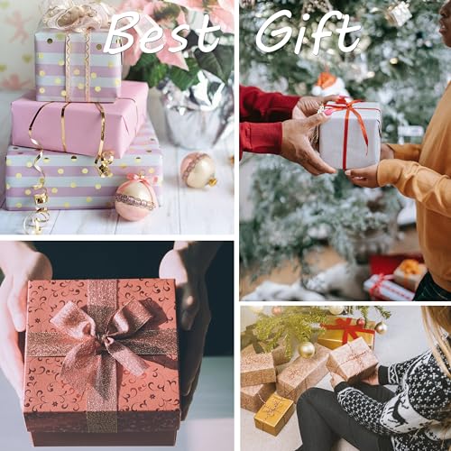 Famassi Rose Gold Desk Accessories，Office Supplies Set Acrylic Stapler Set Staple Remover, Tape Holder, 2 Ballpoint Pen, Scissor, Binder/Paper Clips and 1000pcs Staples.