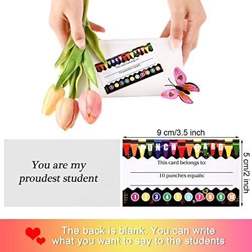 320 Pieces Punch Cards, Incentive Loyalty Reward Card Student Awards Loyalty Cards for Business, Classroom, Kids Behavior, Students, Teachers, 3.5 x 2 Inch, 4 Styles()