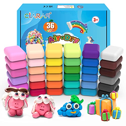 CiaraQ Modeling Clay Kit - 36 Colors Air Dry Ultra Light Magic Clay, Safe & Non-Toxic, Great Gift for Kids.