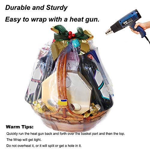 LazyMe Extra Large Jumbo Shrink Wrap Bags Cellophane Bags for Gift Baskets - 40x47 Inch Christmas Basket Bags (5 pcs, XXXL)