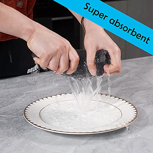 8Pack Kitchen Dish Towels ,100% Cotton Dish Cloths, Super Soft,Super Absorbent and Quick Drying Anti Odor,Very Suitable for Kitchen Cooking and Cleaning Kitchenware Washing,Drying Dishes (Gray)