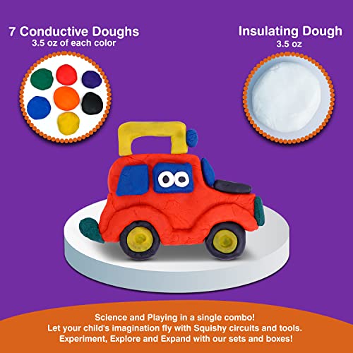 Squishy Circuits Kit Electric Circuit for Kids 8-12 – Beginner Circuit Kit w/Conductive Dough – Electronic Kit for Kids to Make Creations Light Up (8+) (Dough Kit)