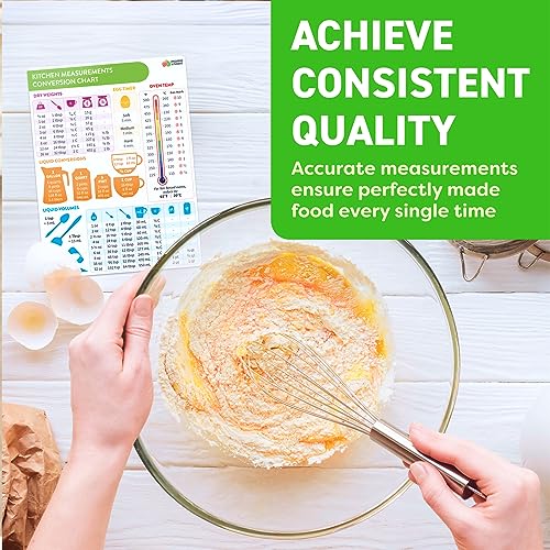 Kitchen Conversion Chart Magnet - Imperial & Metric to Standard Conversion Chart Decor Cooking Measurements for Food - Measuring Weight, Liquid, Temperature - Recipe Baking Tools Cookbook Accessories