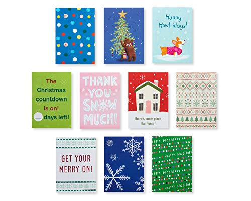 American Greetings Mini Christmas Cards for Kids Lunch Boxes, Holiday Cheer (40-Count)
