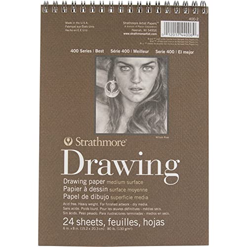 Strathmore Medium Drawing Spiral Paper Pad 6"X8"-24 Sheets -62400200