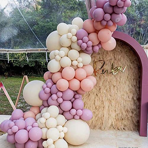 White Sand Balloon Garland Arch Kit 100 Pack 18/12/10/5 Inch Cream White Balloons Different Sizes Matte White Latex Party Balloon for Baby Shower Wedding Happy Birthday Party Decoration