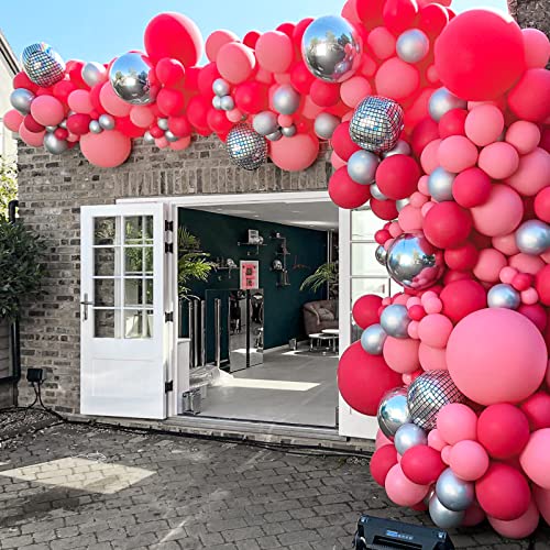 RUBFAC 129pcs Metallic Silver Balloons Latex Balloons Different Sizes 18 12 10 5 Inches Party Balloon Kit for Birthday Party Graduation Baby Shower Wedding Holiday Easter Decoration