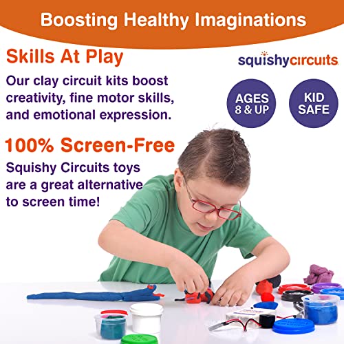 Squishy Circuits Kit Electric Circuit for Kids 8-12 – Beginner Circuit Kit w/Conductive Dough – Electronic Kit for Kids to Make Creations Light Up (8+) (Dough Kit)