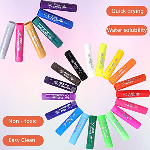TBC The Best Crafts Paint Sticks,24 Classic Colors, Washable Paint, Non-toxic, Tempera Paint Sticks for Kids and Students