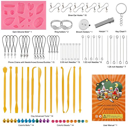 ESANDA Polymer Clay 88 Colors, Modeling Clay for Kids DIY Starter Kits, Oven Baked Model Clay with Sculpting Tools, Non-Toxic, Non-Sticky, Ideal Gift for Children and Artists