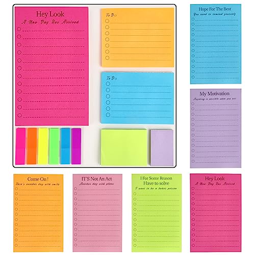 Hommie to-Do List Sticky Notes, 410 Sheets Self-Stick Note Pads, Adhesive Memo Work Assorted Daily Notepad for Planner Reminder Studying and Adhesive Memo Lined Notepad, Home Office Supplies