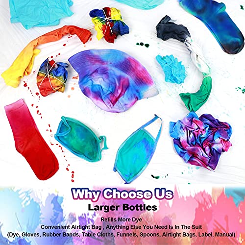 Large Tie Dye Kit for Kids and Adults - 239 Pack Permanent Tie Dye Kits for Clothing Craft Fabric Textile Party Group Handmade Project (Dye up to 60 Medium Adults T-Shirts!)