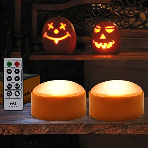HOME MOST 2-Pack Halloween Pumpkin Lights with Remote/Timer - Orange Pumpkin Lights LED Battery Operated Halloween Decor - Halloween Jack-O-Lantern Outdoor Pumpkin Decorations - LED Lights Halloween