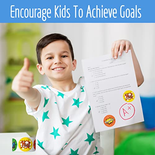 1000PCS Superhero Incentive Stickers, 12 Unique Designs per Roll, Classwork Award Stickers for Teacher Motivational Classroom Reward Gifts Encourage Kids to Do Chores Go to The Toilet (1 Inch Each)