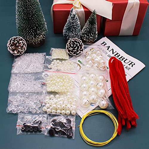 Christmas Beaded Ornaments Kits to Make (22 Sets)-Including 12 Pcs Snowman /4 Pcs Bell/6 Pcs Snowflake - DIY Christmas Crafts for Holiday Tree Decorations(Assembly Needed)