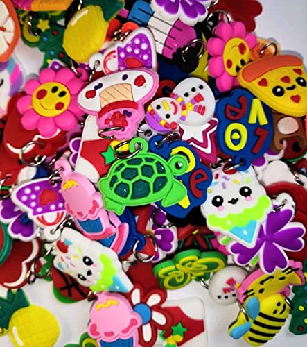 NYKKOLA Rubber Loom Band Charm, Silicone Bracelet Charms ,Loom Rubber Bands Charms,Bracelet Pendant, 105pcs