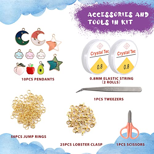 2989pcs 4mm Seed Beads for Bracelets Making, Colorful Candy Beads Kids Cute Polymer Letter Spacer Smiley Face Beads Hair Beads for Kids Crafts Pearl Rainbow Bead Girls Jewelry DIY Making Beading Kit