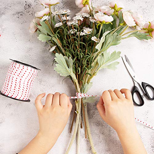 Whaline 400 Yard Valentines Curling Ribbon Printed Heart Ribbon for Gift Wrapping Balloon String Valentines Day Decorations Birthday Party Supplies, Crafts DIY, Flower, Home Decorations 5mm