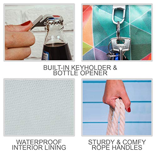 SHYLERO Beach Bag and Pool Bag. Has Airtight Pouch, Key Holder. Beach Tote is Zippered, Waterproof (IP64) - L22xH15xW10