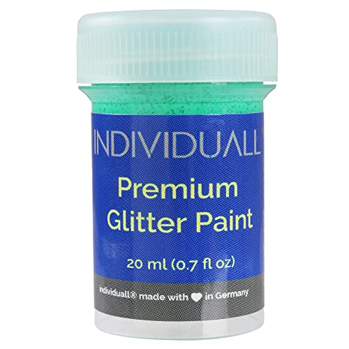 individuall Glitter Paint - Set of 8 Sparkly, 20mL Acrylic Paints with Metallic Shimmer - Art Supplies for Canvas, Paper, Wood, Metal and Plastic - Gifts for Artists﻿