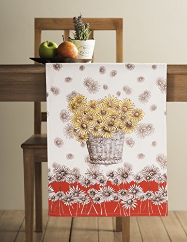 Maison d' Hermine Tablerunner 100% Cotton 14.50Inch x 108Inch Decorative Table Runner Table Runners for Gifts, Dining, Holidays, Buffet, Bagatelle (Double Layer) - Thanksgiving/Christmas