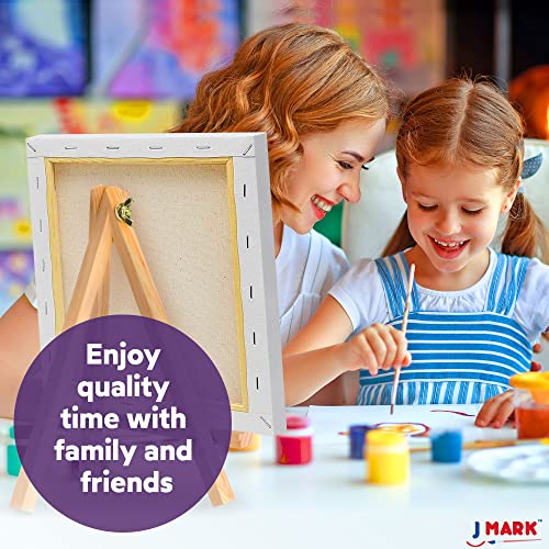 J MARK Painting Kit Includes Acrylic Paint Set, 8 x 10 in. Canvases, Brushes, Palette and More