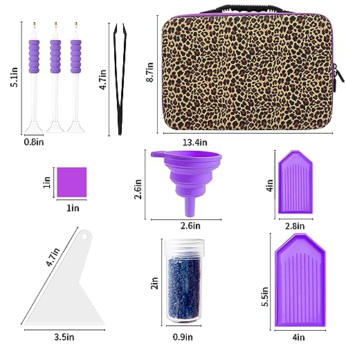 ZORETCO Diamond Painting Storage Containers,60 Slots Diamond Painting Accessories with Tools for Diamond Art Organizer Craft Jewelry Beads Storage Box