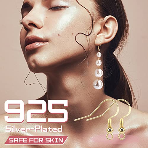 100 PCS Earring Hooks, 925 Sterling Silver Hypoallergenic Earring Hooks for Jewelry Making, 300 PCS Earring Making kit, Earring Making Supplies with Earring Backs and Jump Rings