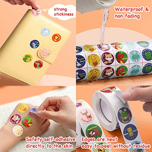 Giliger 2000pcs Teacher Motivational Stickers for Kids Reward Stickers Students Children 4 Roll Motivational Stickers Labels 30 Styles