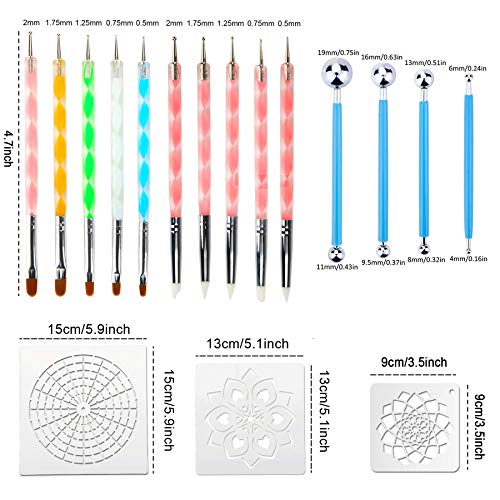 Mandala Dotting Tools,Augshy 58PCS Dot Painting Tools Set Rock Painting Supplies with a Blue Zipper Waterproof Storage Bag for Painting Rocks