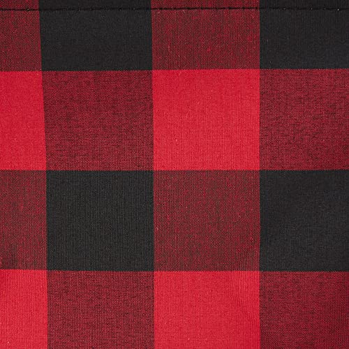 DII Buffalo Check Storage Collection Collapsible Bin with Handles, Large Rectangle, 17.5x12x15, Red & Black