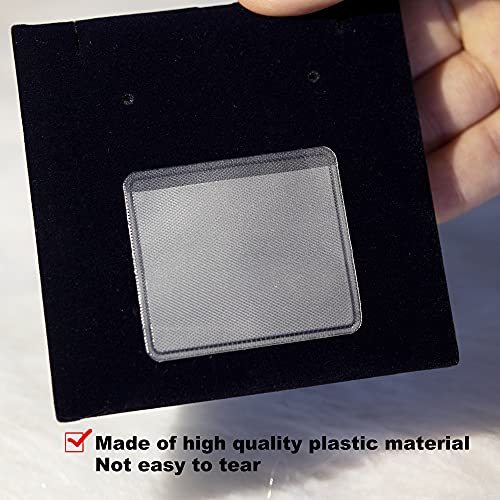 Temlum Necklace Chain Adhesive Pouch for Necklace Display Cards, Self-Adhesive Necklace Chain Pockets Clear Jewelry Bags Necklace Chain Pouch to Hold Loose Chain Jewelry Supplies (100 pcs)